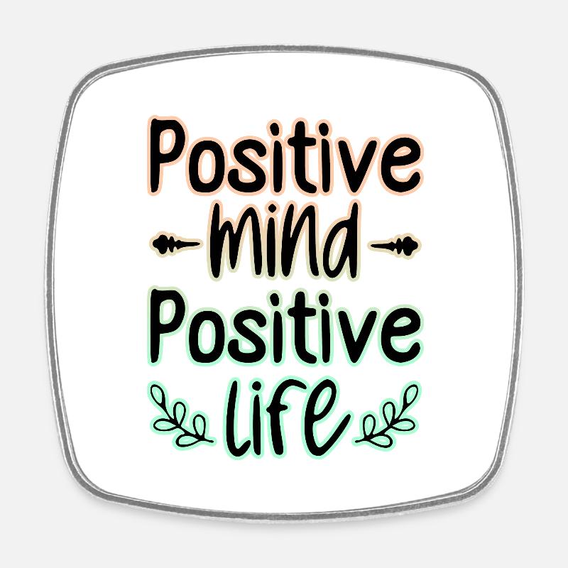 Mentalité Positif 🍀 - Magnet carré - blanc