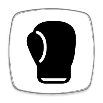 gant de boxe - Magnet carré - blanc - Devant