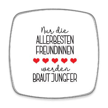 Brautjungfer Werden Beste Freundin Hochzeit Braut - Viereckiger Kühlschrankmagnet - Weiß - Vorne