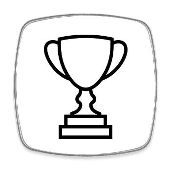 trophée - Magnet carré - blanc - Devant