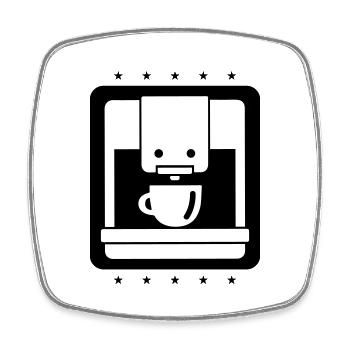 Coffee machine icon - Square fridge magnet - white - Front