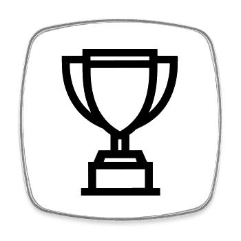 trophée - Magnet carré - blanc - Devant