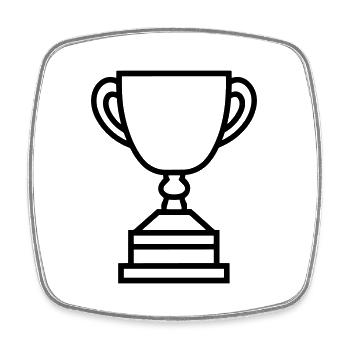 trophy - Square fridge magnet - white - Front