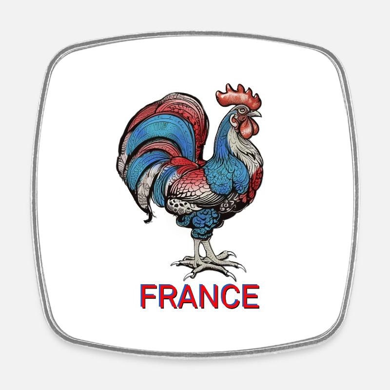 France coque gockel - Square fridge magnet - white