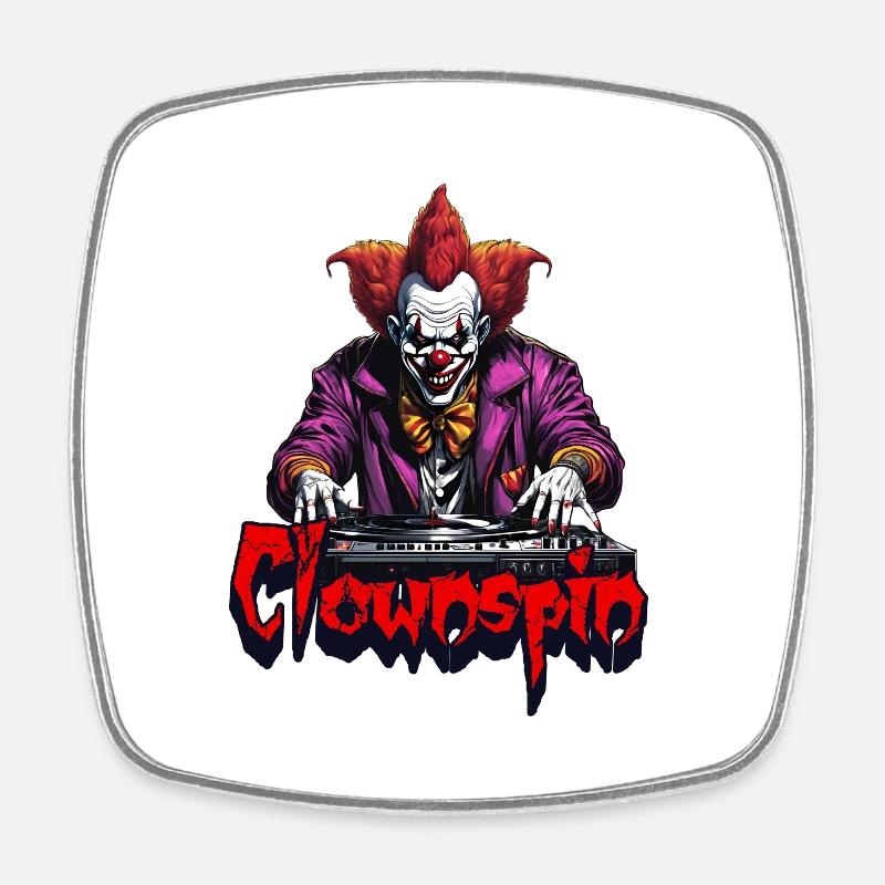 Clownspin - Viereckiger Kühlschrankmagnet - Weiß