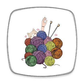 I'm Ok Häkeln & Stricken Lustiges Häkeln Stricken - Viereckiger Kühlschrankmagnet - Weiß - Vorne