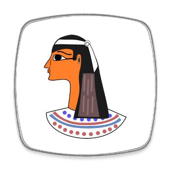 Egyptian - Square fridge magnet - white - Front