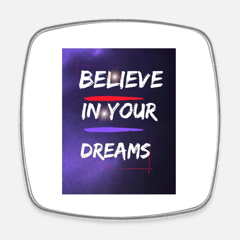 Believe - Square fridge magnet - white
