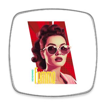 Femme Iconique - Magnet carré - blanc - Devant