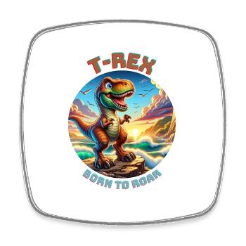 T Rex8 - Viereckiger Kühlschrankmagnet - Weiß - Vorne