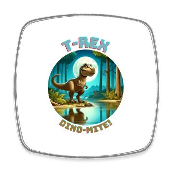 T Rex7 - Viereckiger Kühlschrankmagnet - Weiß - Vorne