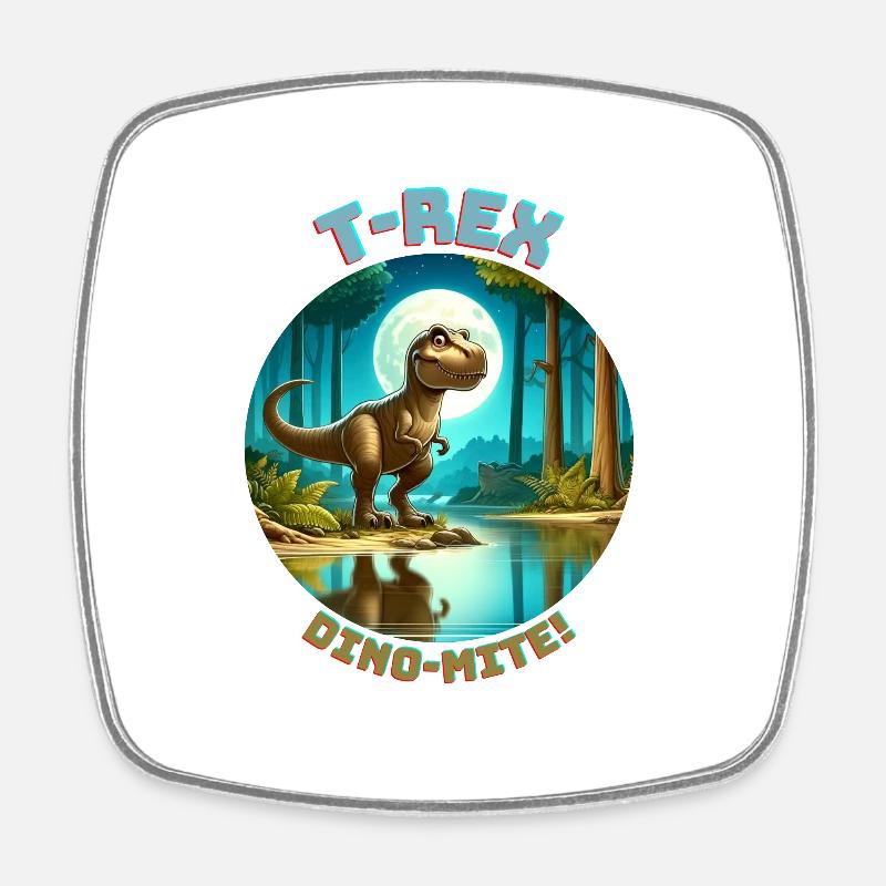 T Rex7 - Square fridge magnet - white