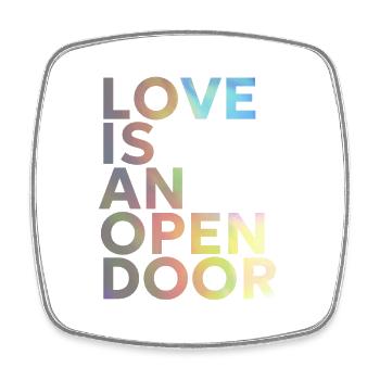 LOVE IS AN OPEN DOOR - Viereckiger Kühlschrankmagnet - Weiß - Vorne