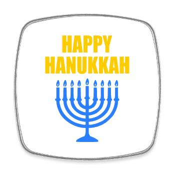HAPPY HANUKKAH - Viereckiger Kühlschrankmagnet - Weiß - Vorne