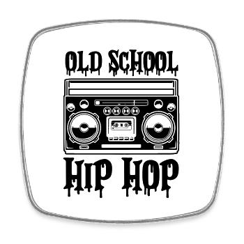 ghettoblaster old school hip hop - Viereckiger Kühlschrankmagnet - Weiß - Vorne