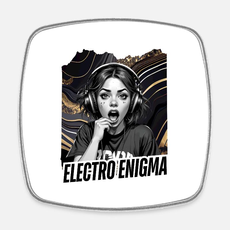 Énigme électro - Magnet carré - blanc