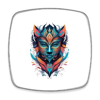 "Vivid Mask" - Viereckiger Kühlschrankmagnet - Weiß - Vorne