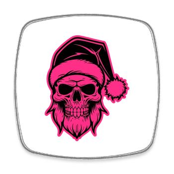 Santa Claus Skull - Square fridge magnet - white - Front