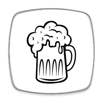 beer 001 - Square fridge magnet - white - Front