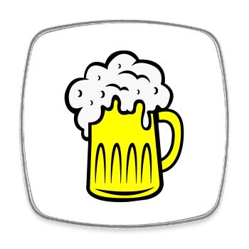 Bière 002 - Magnet carré - blanc - Devant