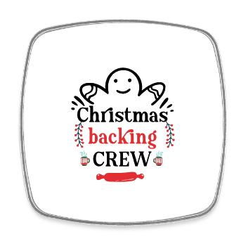 Christmas Backing Crew - Square fridge magnet - white - Front