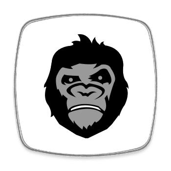 gorilla face - Viereckiger Kühlschrankmagnet - Weiß - Vorne