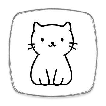 chaton - Magnet carré - blanc - Devant