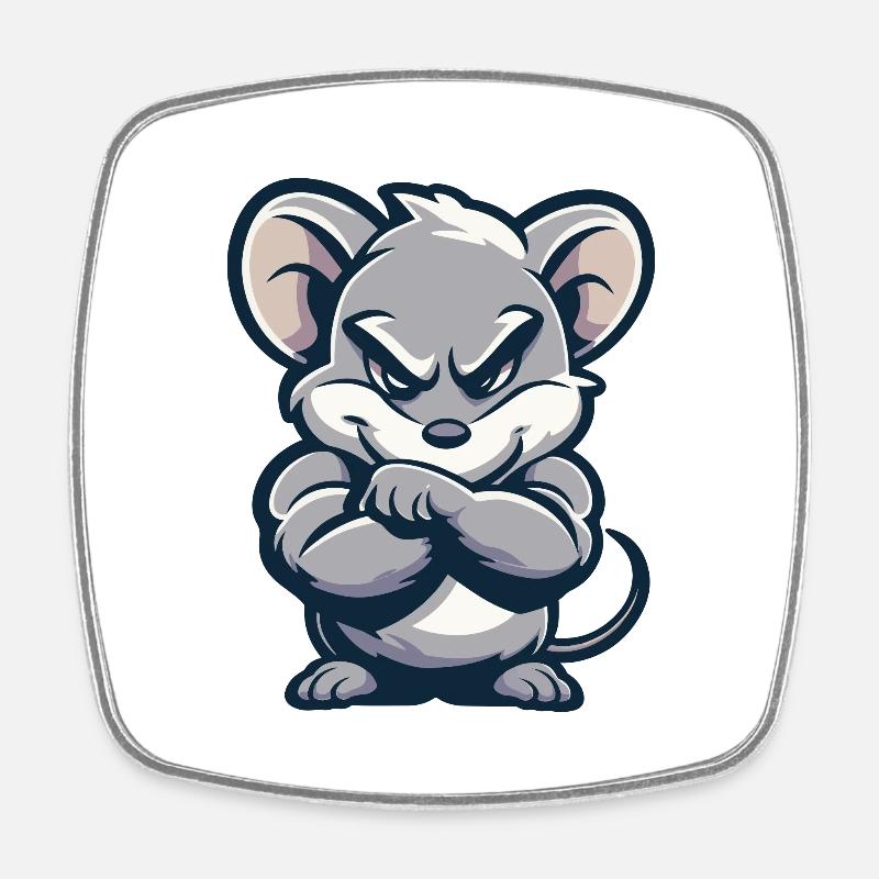 Maus Comic - Viereckiger Kühlschrankmagnet - Weiß