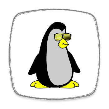 cool Pinguin 002 - Viereckiger Kühlschrankmagnet - Weiß - Vorne