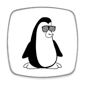 cool Pinguin 001 - Viereckiger Kühlschrankmagnet - Weiß - Vorne