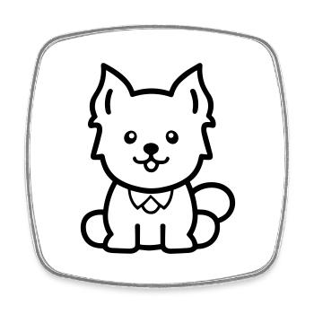 Dog - Square fridge magnet - white - Front