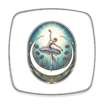 Blaue Ballerina - Viereckiger Kühlschrankmagnet - Weiß - Vorne
