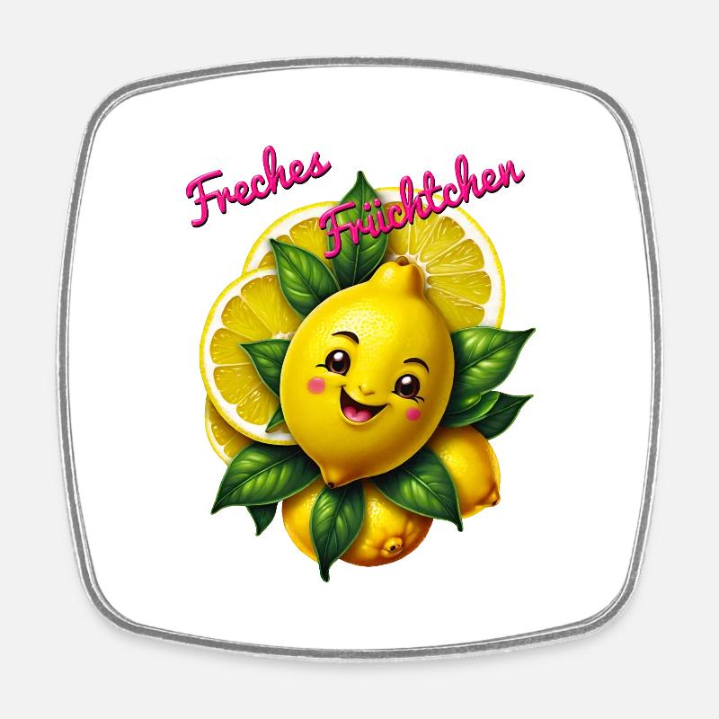 Freches Früchtchen - Viereckiger Kühlschrankmagnet - Weiß