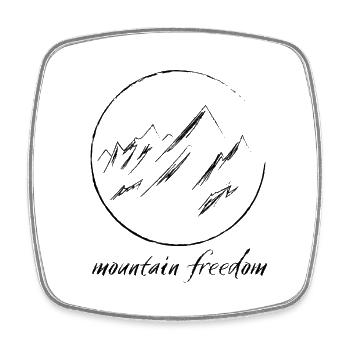 Berge / liberté de la montagne - Magnet carré - blanc - Devant