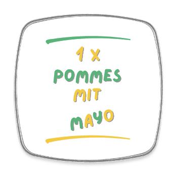 French fries mayo - Square fridge magnet - white - Front