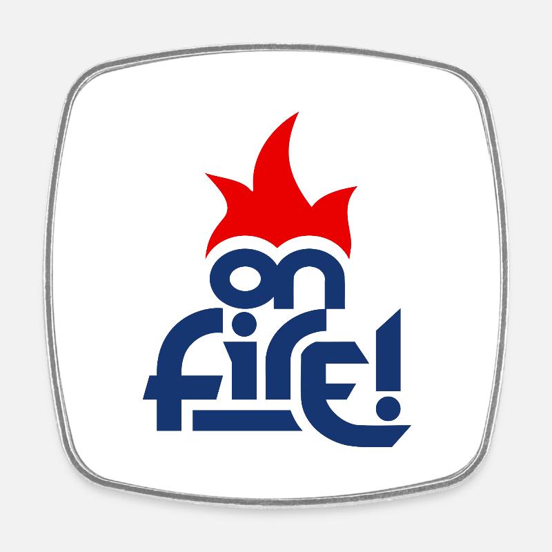 On Fire (Blue & Red) - Square fridge magnet - white