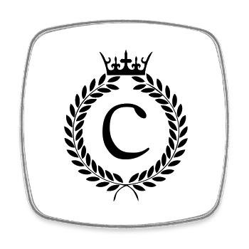 buchstabe c wappen - Viereckiger Kühlschrankmagnet - Weiß - Vorne