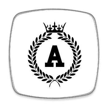 buchstabe a wappen - Viereckiger Kühlschrankmagnet - Weiß - Vorne