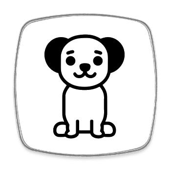 Hund - Viereckiger Kühlschrankmagnet - Weiß - Vorne