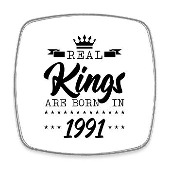 Kings Born in 1991 - Square fridge magnet - white - Front