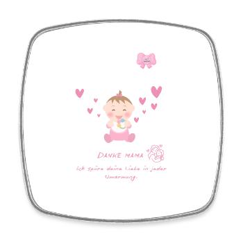 Neugeborene und Babysprüche - Geliebtes Kind - Viereckiger Kühlschrankmagnet - Weiß - Vorne
