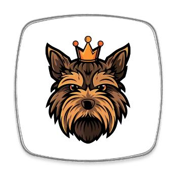 Yorkshire Terrier Hund Krone - Viereckiger Kühlschrankmagnet - Weiß - Vorne