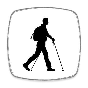Nordic Walking Sport Silhouette - Viereckiger Kühlschrankmagnet - Weiß - Vorne