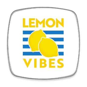 Lemon Vibes Lemon Tomato Girl Été Italie - Magnet carré - blanc - Devant