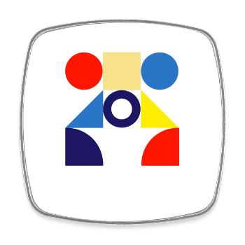 "Pattern Circle Design" - Square fridge magnet - white - Front