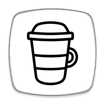 Kaffeebecher - Viereckiger Kühlschrankmagnet - Weiß - Vorne