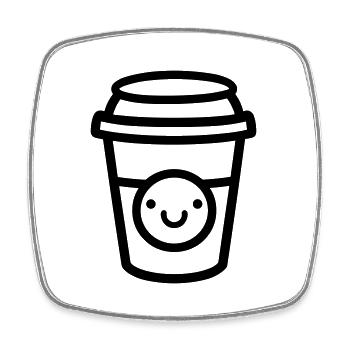 Mug de café - Magnet carré - blanc - Devant