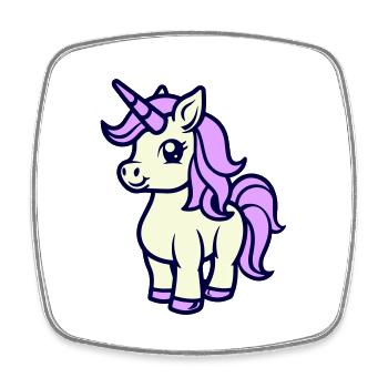 Licorne Licorne - Magnet carré - blanc - Devant