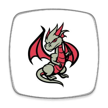 drache comic - Viereckiger Kühlschrankmagnet - Weiß - Vorne