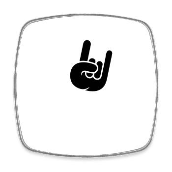 Heavy Metal Hard Rock Graffiti Horns Hand Gesture - Square fridge magnet - white - Front